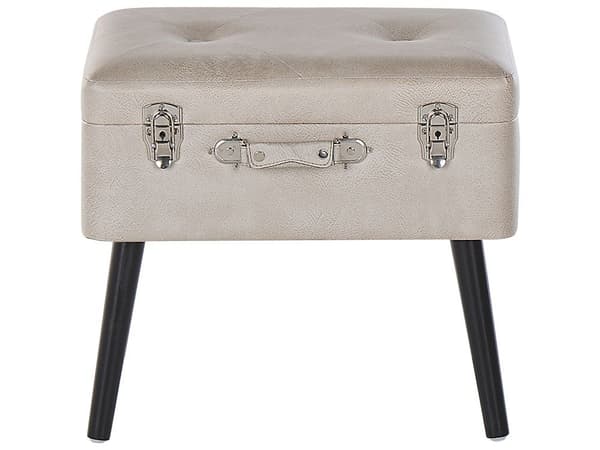 Beige förvaringspall i ekoläder MALLARD Lumarko!