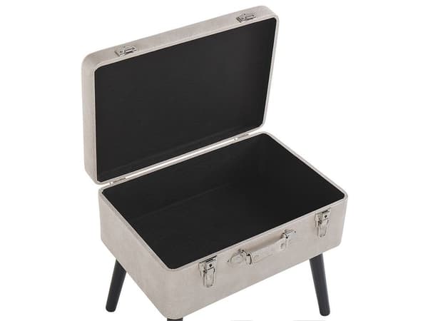 Beige förvaringspall i ekoläder MALLARD Lumarko!