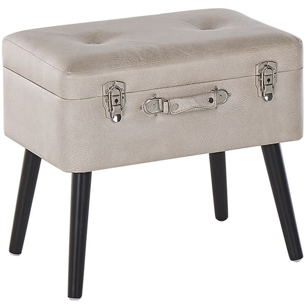 Beige förvaringspall i ekoläder MALLARD Lumarko!
