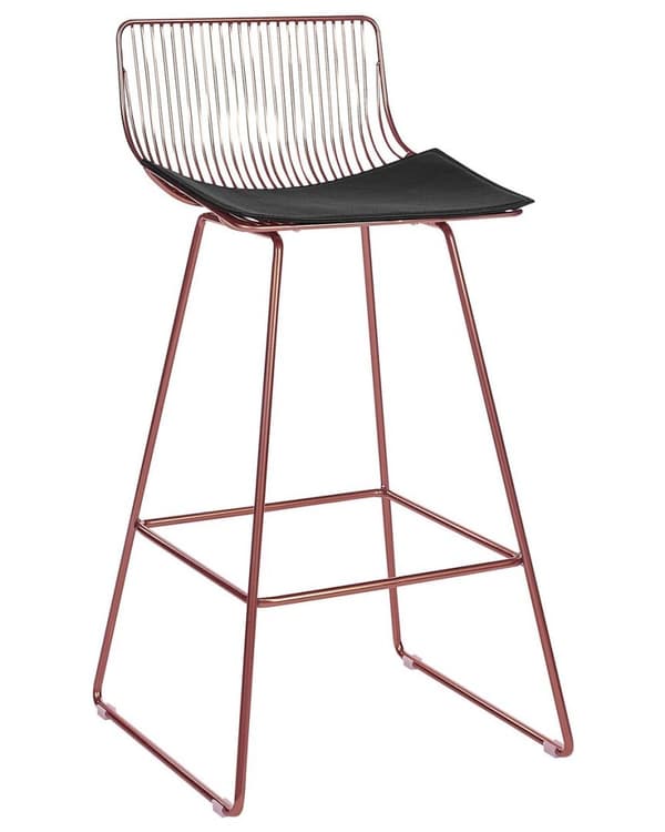 Barstolar i metall, set om 2, roséguld, FREDONIA Lumarko!