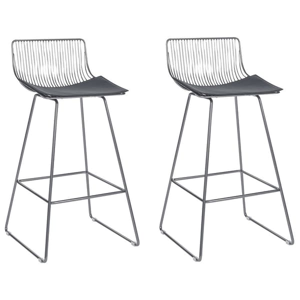 Barstolar i metall, set om 2, silver, FREDONIA, Lumarko!