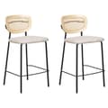 Miniatyrbild 1 av 10: Barstolar 2-pack Tyg Off-white MAYETTA Lumarko!