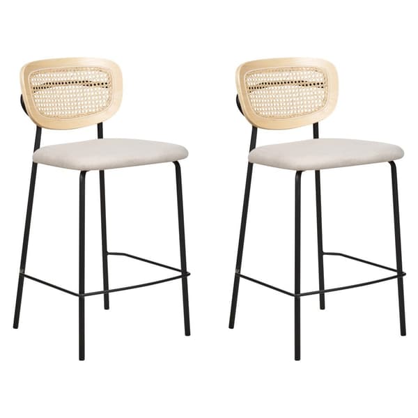 Barstolar 2-pack Tyg Off-white MAYETTA Lumarko!