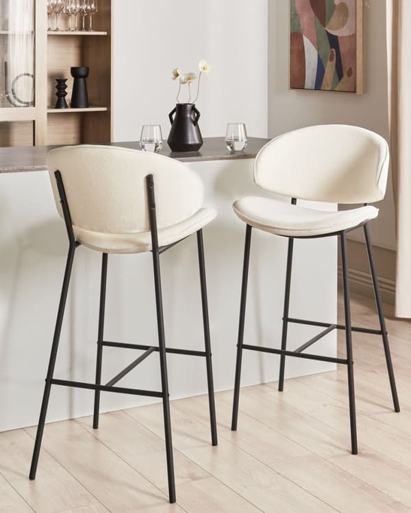 Set med 2 KIANA barstolar Cream Lumarko!
