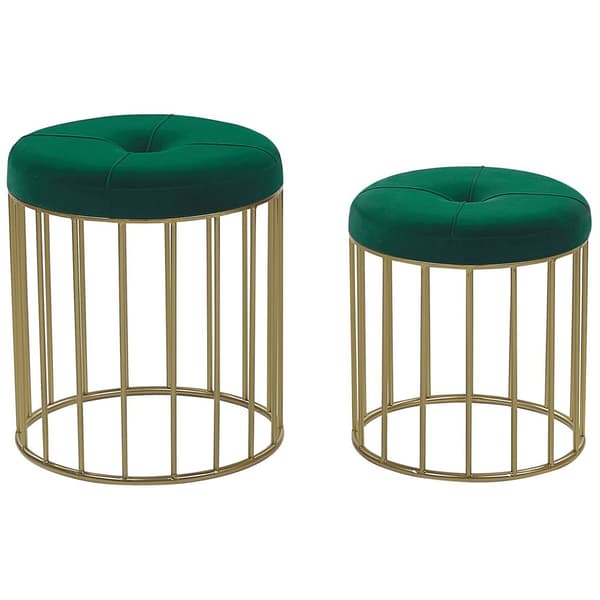 Set med 2 pallar mörkgrön LUBBOCK Lumarko!