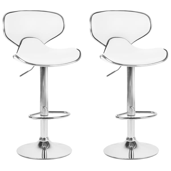 Set med 2 CONWAY barstolar Ecoleather Swivel Vit Lumarko!