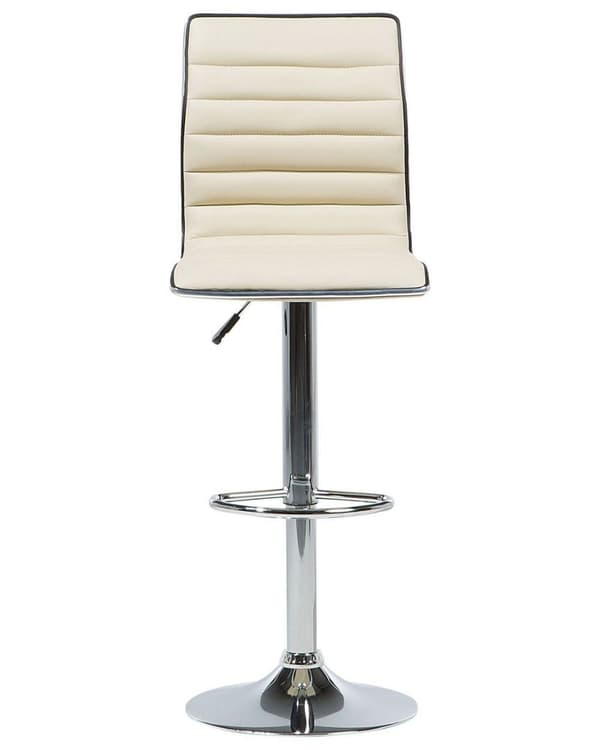 Set med 2 LUCERNE barstolar Ecoleather Swivel Ljusbeige Lumarko!