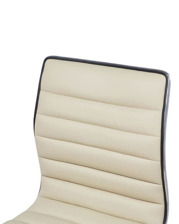 Set med 2 LUCERNE barstolar Ecoleather Swivel Ljusbeige Lumarko!