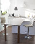 Miniatyrbild 2 av 10: Set med 2 LUCERNE barstolar Ecoleather Swivel Ljusbeige Lumarko!