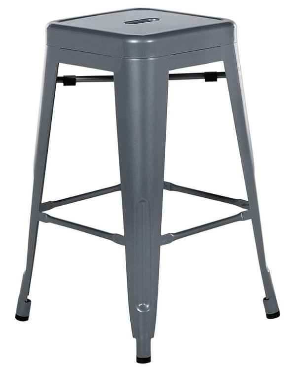 Set med 2 barstolar CABRILLO Metallgrå Lumarko!