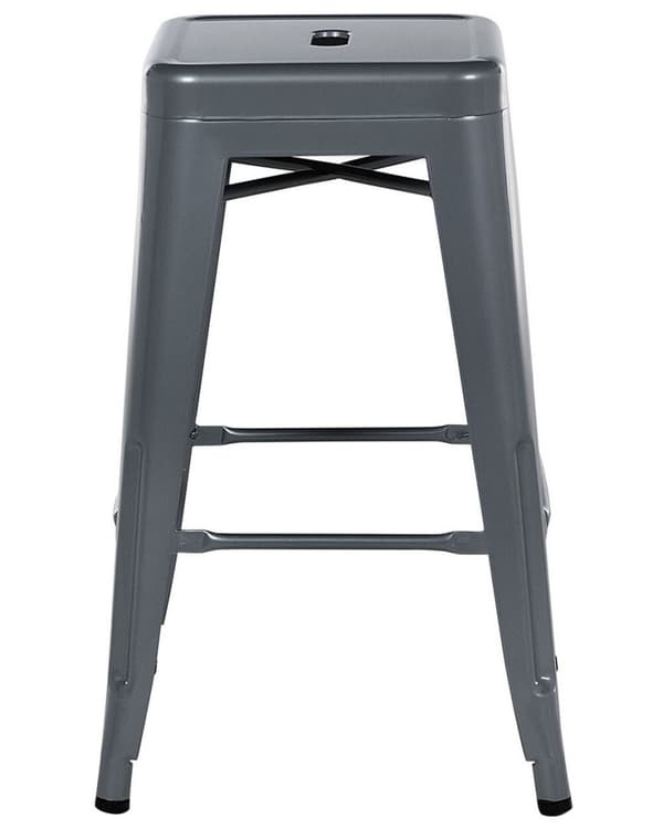 Set med 2 barstolar CABRILLO Metallgrå Lumarko!