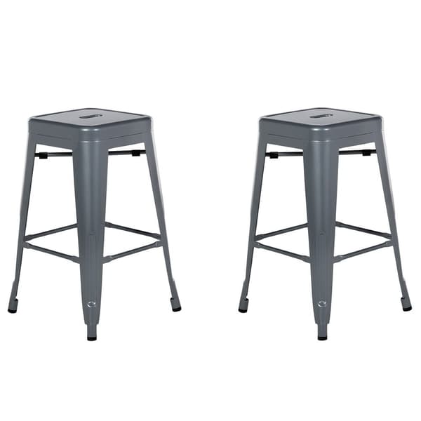 Set med 2 barstolar CABRILLO Metallgrå Lumarko!