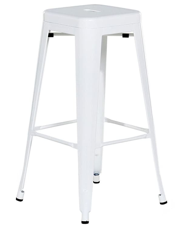 Set med 2 barstolar CABRILLO Metall Vit Lumarko!