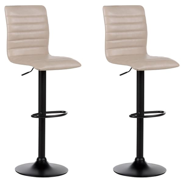 Set med 2 LUCERNE barstolar Ecoleather Swivel Ljusbeige Lumarko!