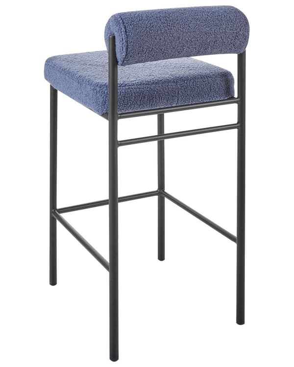 Set med 2 AMAYA Boucle barstolar mörkblå Lumarko!