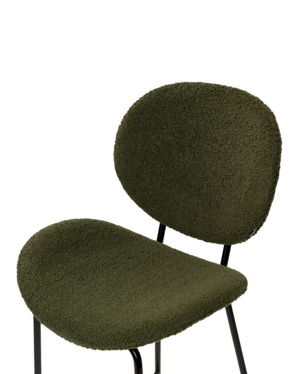 Barstolsset 2 st Bouclé mörkgrön LUANA Lumarko!