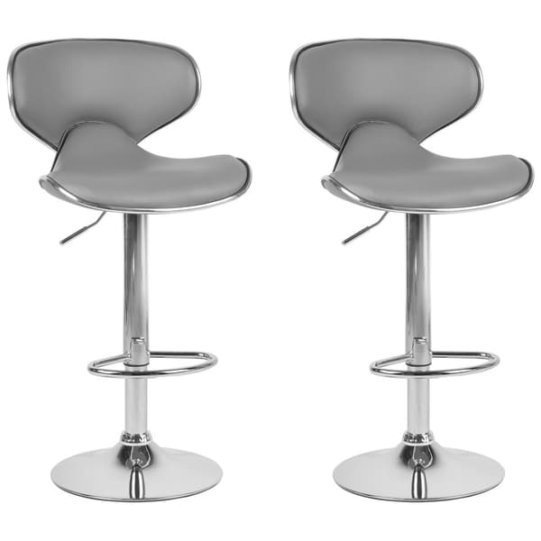 Set med 2 CONWAY barstolar Ecoleather Swivel Grå Lumarko!