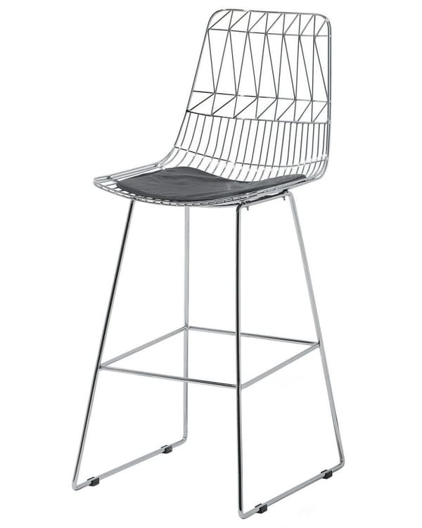 Set med 2 PRESTON metallsilverfärgade Lumarko barstolar!