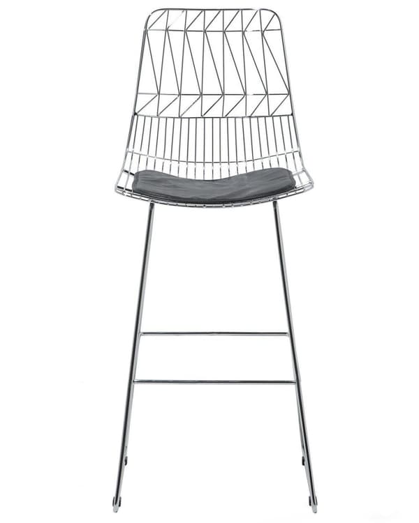 Set med 2 PRESTON metallsilverfärgade Lumarko barstolar!