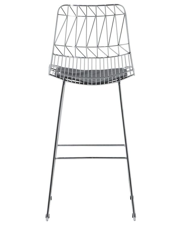 Set med 2 PRESTON metallsilverfärgade Lumarko barstolar!