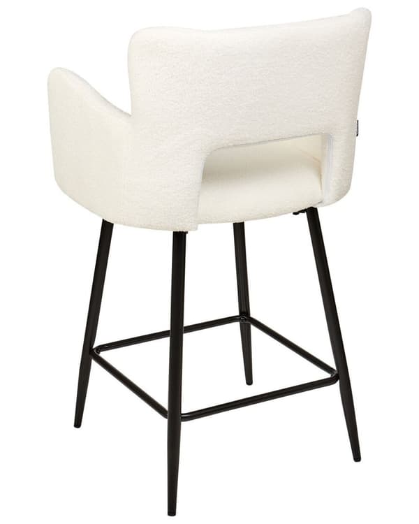 Set med 2 bouclé barstolar vita SANILAC Lumarko!