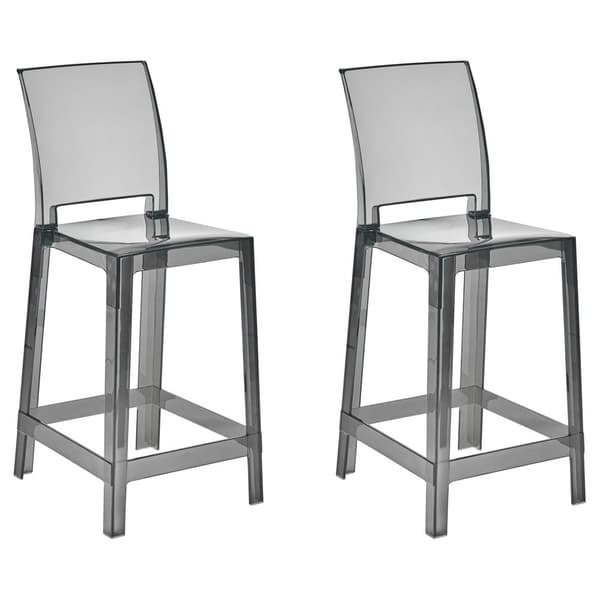 Set med 2 barstolar transparenta svarta WELLINGTON Lumarko!