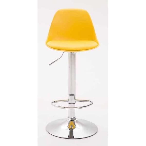Set med 2 barstolar - CLP - Kiel - Syntetläder - Gul - Chrome