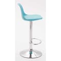 Miniatyrbild 3 av 4: Set med 2 barstolar - CLP - Kiel - Faux - Blue-Chrome - Höjdjusterbar