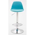 Miniatyrbild 2 av 4: Set med 2 barstolar - CLP - Kiel - Faux - Blue-Chrome - Höjdjusterbar