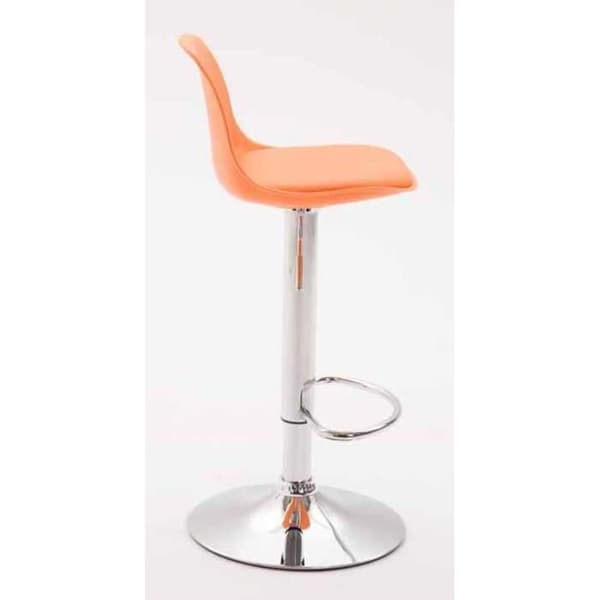 Set med 2 Kiel barstolar i konstläder och plastskal, Orange-Chrome