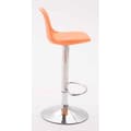 Miniatyrbild 3 av 4: Set med 2 Kiel barstolar i konstläder och plastskal, Orange-Chrome