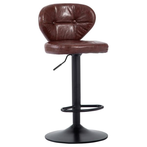 Sevencomfort-Barstolar-Kapacitet 150KG-Höjdjusterbar-med Ryggstöd och Fotstöd-Brun