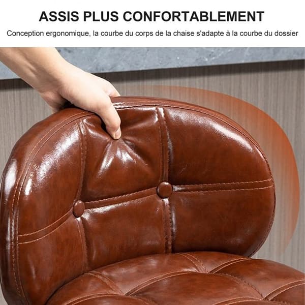 Sevencomfort-Barstolar-Lastar 150KG-Höjdjusterbar 20cm-Polstrad-ben-Brun