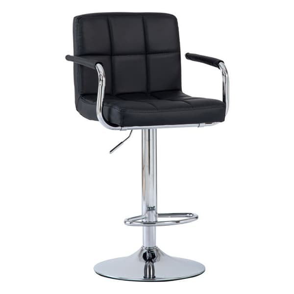 Sevencomfort-Barstolar-Tålig 150KG-Höjdjusterbar 20cm-Madrasserad-fötter-Svart