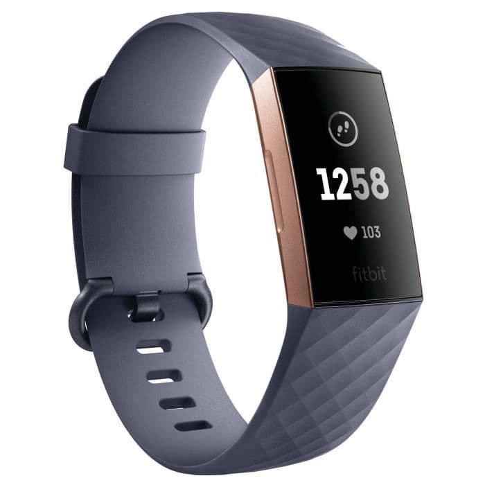 FITBIT - Opladning Tilsluttet Fitness Armbånd Charge 3 - Specialudgave - Blå grå og roseguld