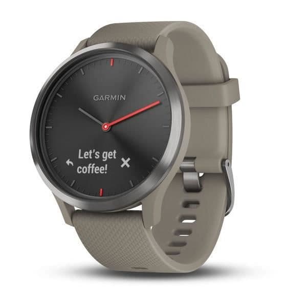 GARMIN Vivomove HR Sport Hybrid Smart Watch - Sort og sand armbånd