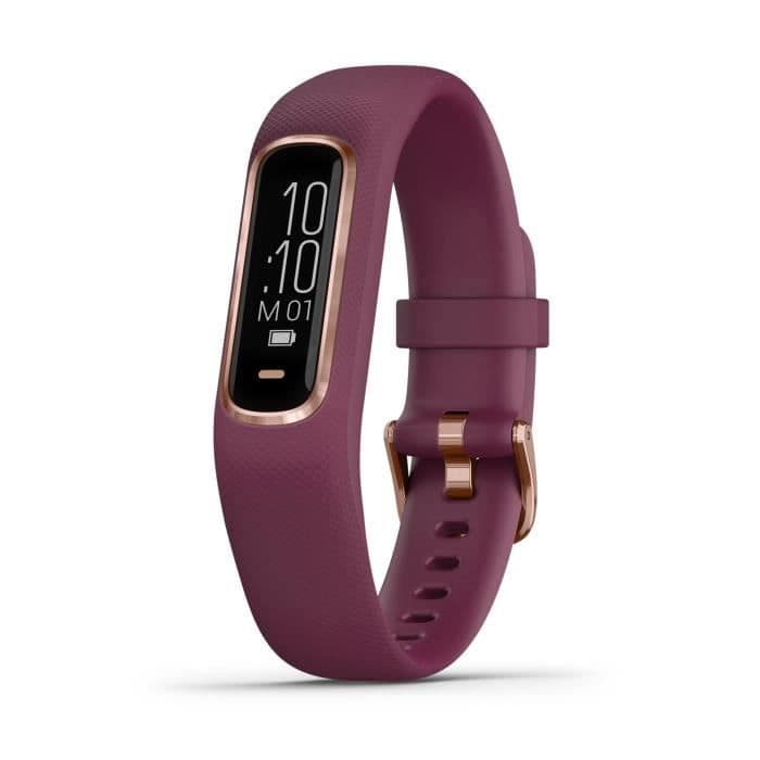 GARMIN Vivosmart 4 Fitness Armbånd med Cardio Cardio - Størrelse S / M - Blomme og roseguld