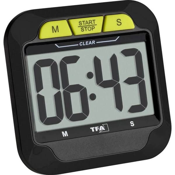 TFA Dostmann Digital Timer och Stoppuhr med stor Ziffern Digital Black Timer