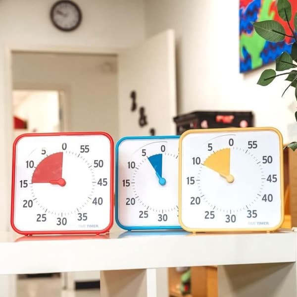 Tid Timer 8-tums lärandecenter klassrumset - Visuell timer på 60 minuter för barn och vuxna - BlåRödGul - TT08