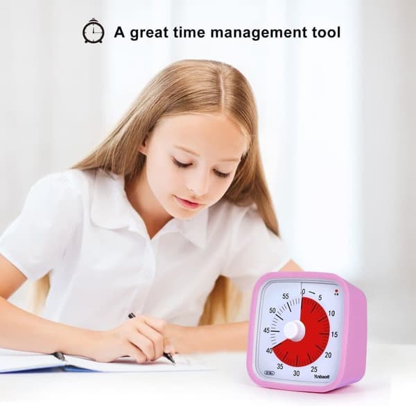 OBOSOE Visuell Timer för Klassrum & Barn - 60 minuter,Justerbar Volym, 10x10 cm