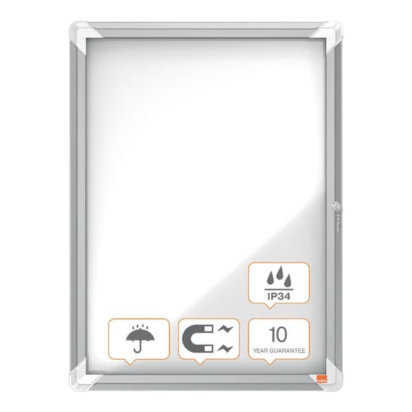 Glasskåp NOBO utomhusbruk magnetisk 4xA4