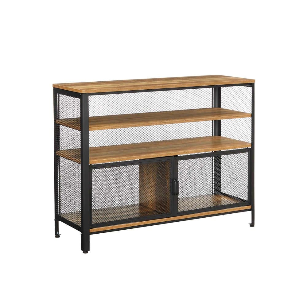 Segenns Tucson-skåp - Konsolbord - Multifunktionellt - Sidobord - Industriellt - Brun - Svart - 98 x 35 x 76,5 cm (L x B x H)