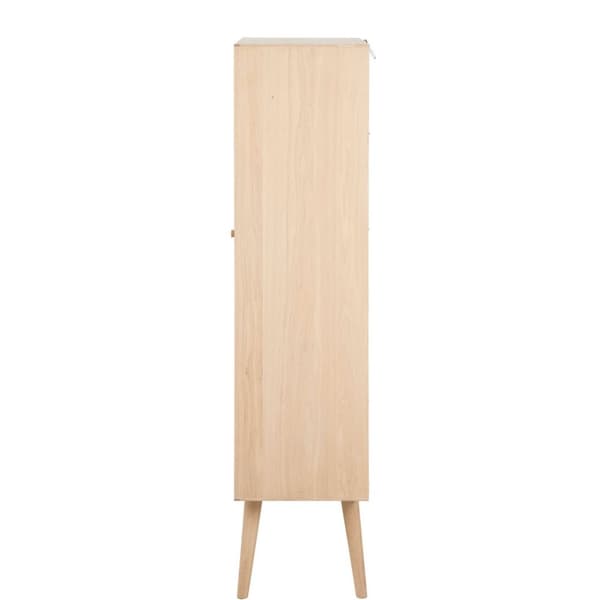 Canes vitrine med 1 låge og 2 skuffer i ege finer og massiv eg hvid oliebehandlet.