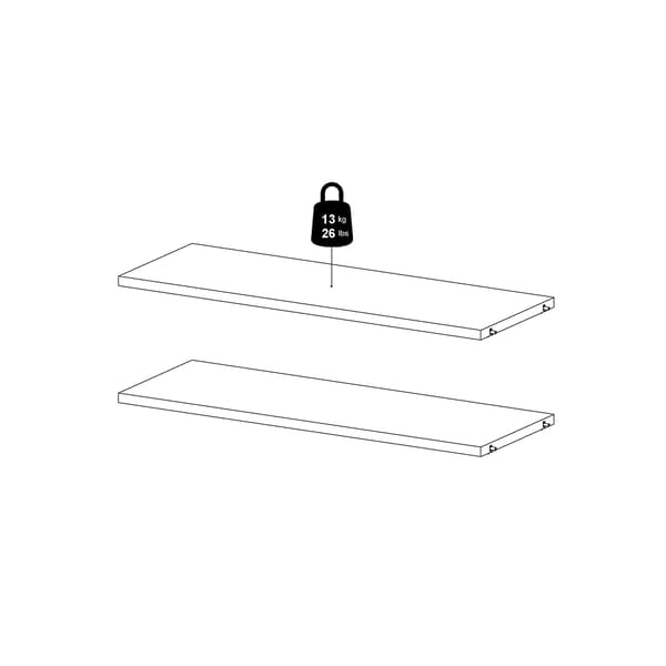 Base reol 2 løse hylder 75,5x26,5, eg dekor.