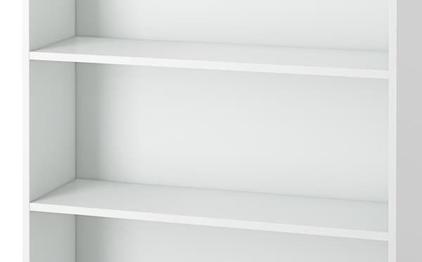 Base reol 2 løse hylder 75,5x26,5, hvid.
