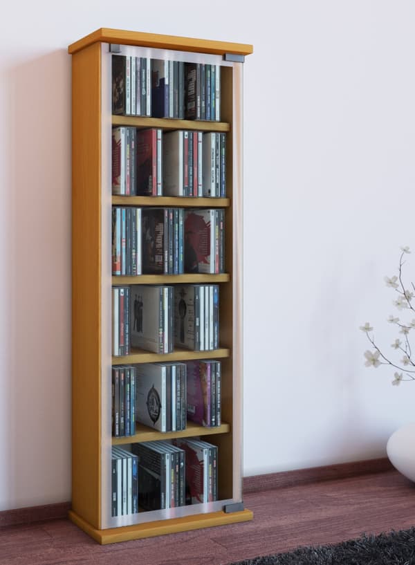 Classic bokhylla , CD-hylla 6 hyllor bokmönstrad.
