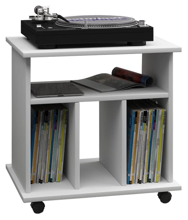 Retal reol, retro til LP plader 4 hylder, hvid.