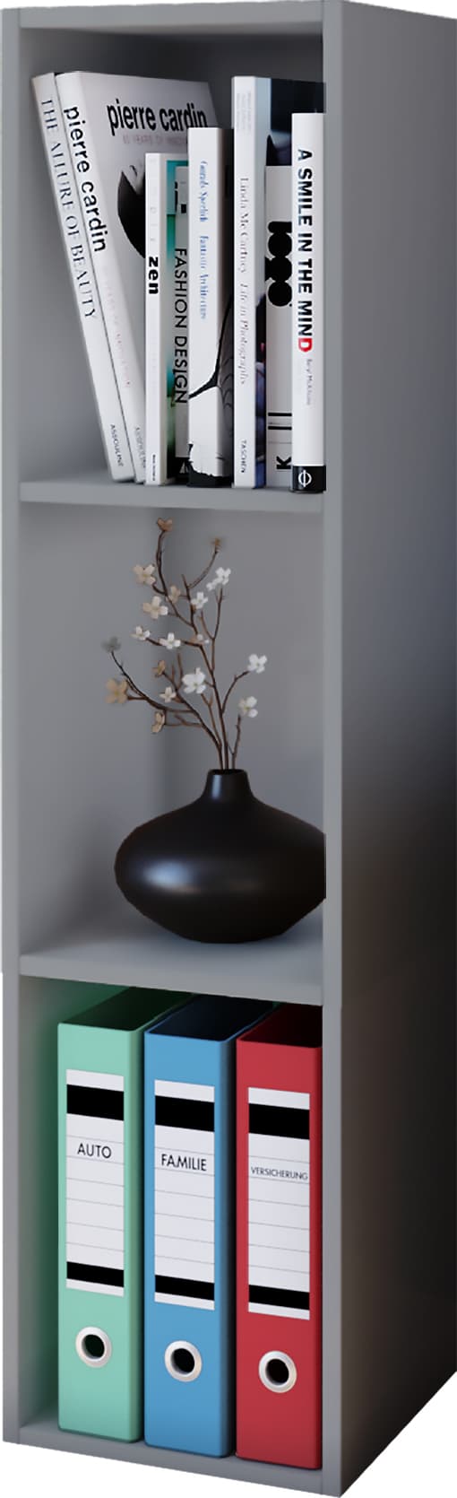 Mendas bokhylla , CD-hylla 3 fack grå.