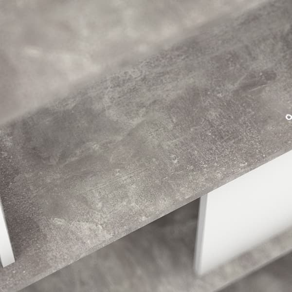 Magda reol bogreol med 5 hylder beton dekor/hvid.