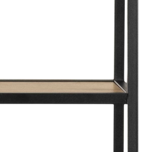 Sea reol skrivebord, 2 hylder, 1 skuffe natur, sort.